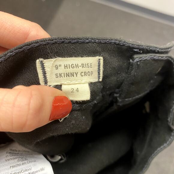 Madewell 9" Mid-Rise Skinny Crop Jeans in ISKO Stay Black Raw-Hem 24 - Picture 7 of 9